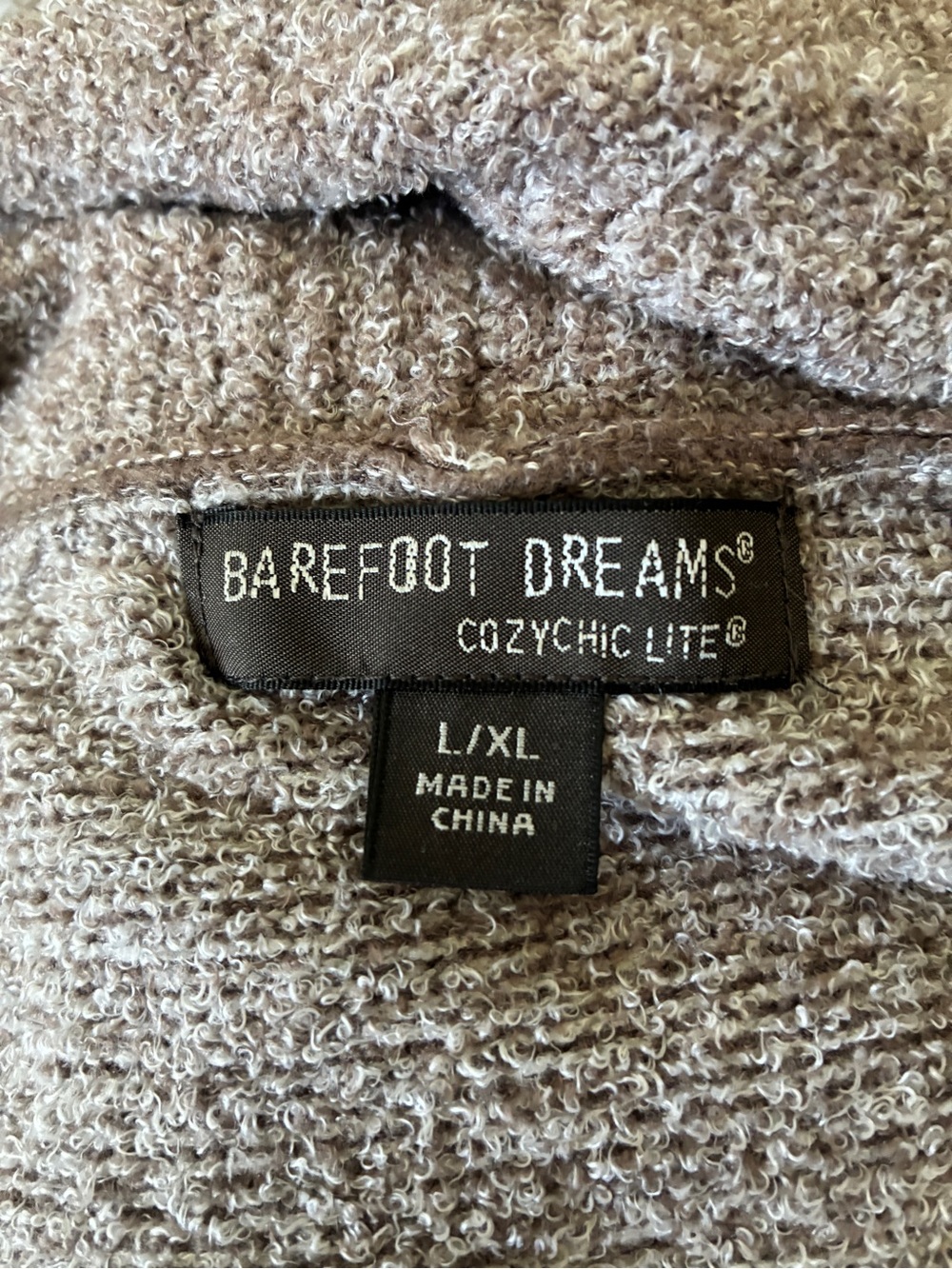 Barefoot Dreams Cozy Chic Lite Open-Front Sweater Cardigan Taupe Size L/XL - Picture 7 of 7